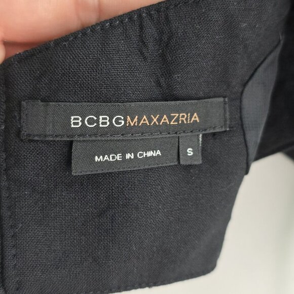 BCBGMaxazria black vest double breatsed Wool 90's button down crop top gilet, Sl - Picture 6 of 7